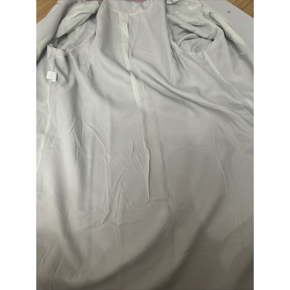 Vintage Lavender Belted Trench Coat Minimal Chic City Classic USA Made Size M/L - Picture 8 of 9